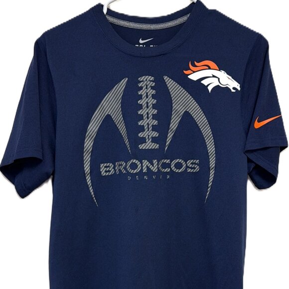 Denver Broncos Navy Blue Nike Dri-Fit T-shirt Shirt Men's S - Small - Picture 1 of 8
